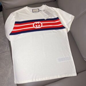 T-SHIRT STRIPES AND LOGO 2021 BLUE & WHITE